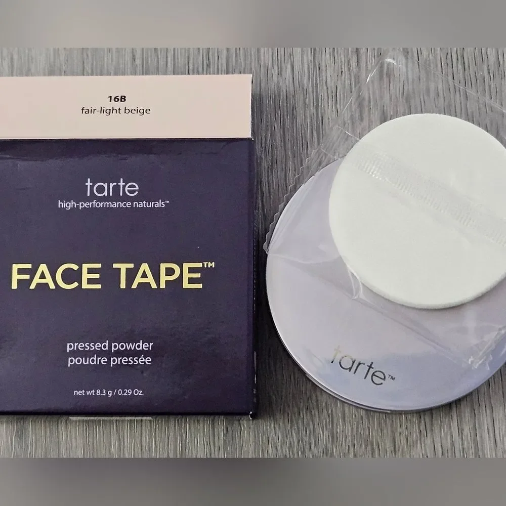 TARTE FACE TAPE Pressed Powder In Fair Light Beige 16B 8.3g NEW IN BOX W PUFF